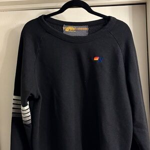 Aviator Nation Black Sweatshirt with Rainbow Logo